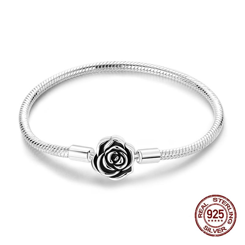Couple Bracelet 925 Silver Color Sexy Black Rose Zircon Snake Chain Bracelets For Woman Man Romantic Luxury Jewelry Holiday Gift 17cm
Couple Bracelet 925 Silver Color Sexy Black Rose Zircon Snake Chain Bracelets For Woman Man Romantic Luxury Jewelry Holiday Gift 17cm