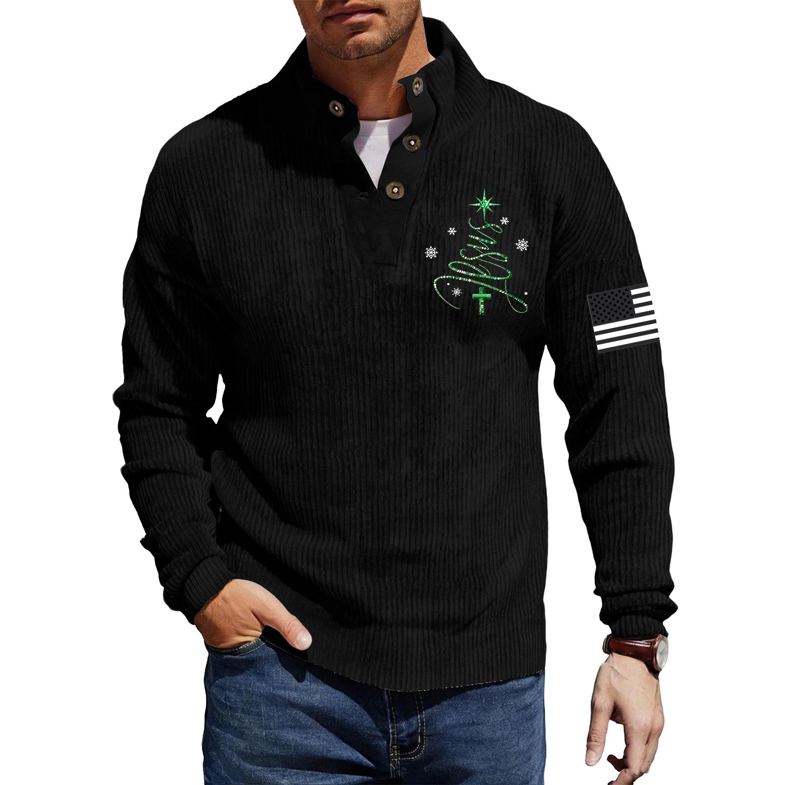 Мужская вельветовая рубашка на пуговицах с рождественским принтом L чёрный
Мужская вельветовая рубашка на пуговицах с рождественским принтом L чёрный