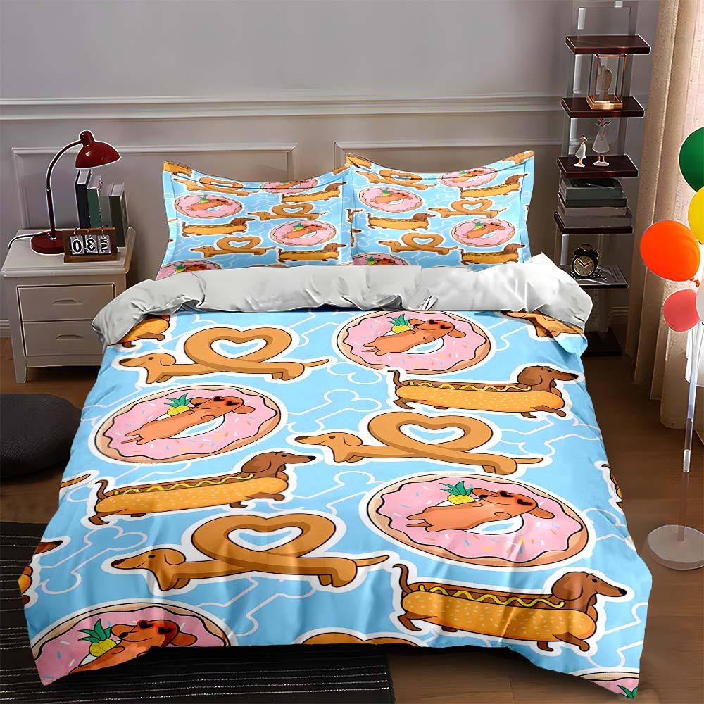 Dachshunds donuts hearts Bedding Duvet cover sets Duvet covers Pillowcases gifts (1 * Duvet Cover 2 * Pillowcases, without duvet insert) 135x200cm
Dachshunds donuts hearts Bedding Duvet cover sets Duvet covers Pillowcases gifts (1 * Duvet Cover 2 * Pillowcases, without duvet insert) 135x200cm