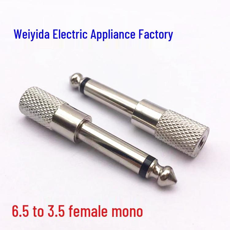 Nickel-Plated 6.35mm Male to 3.5mm Female Mono Adapter for Microphones and Headphones.
Nickel-Plated 6.35mm Male to 3.5mm Female Mono Adapter for Microphones and Headphones.