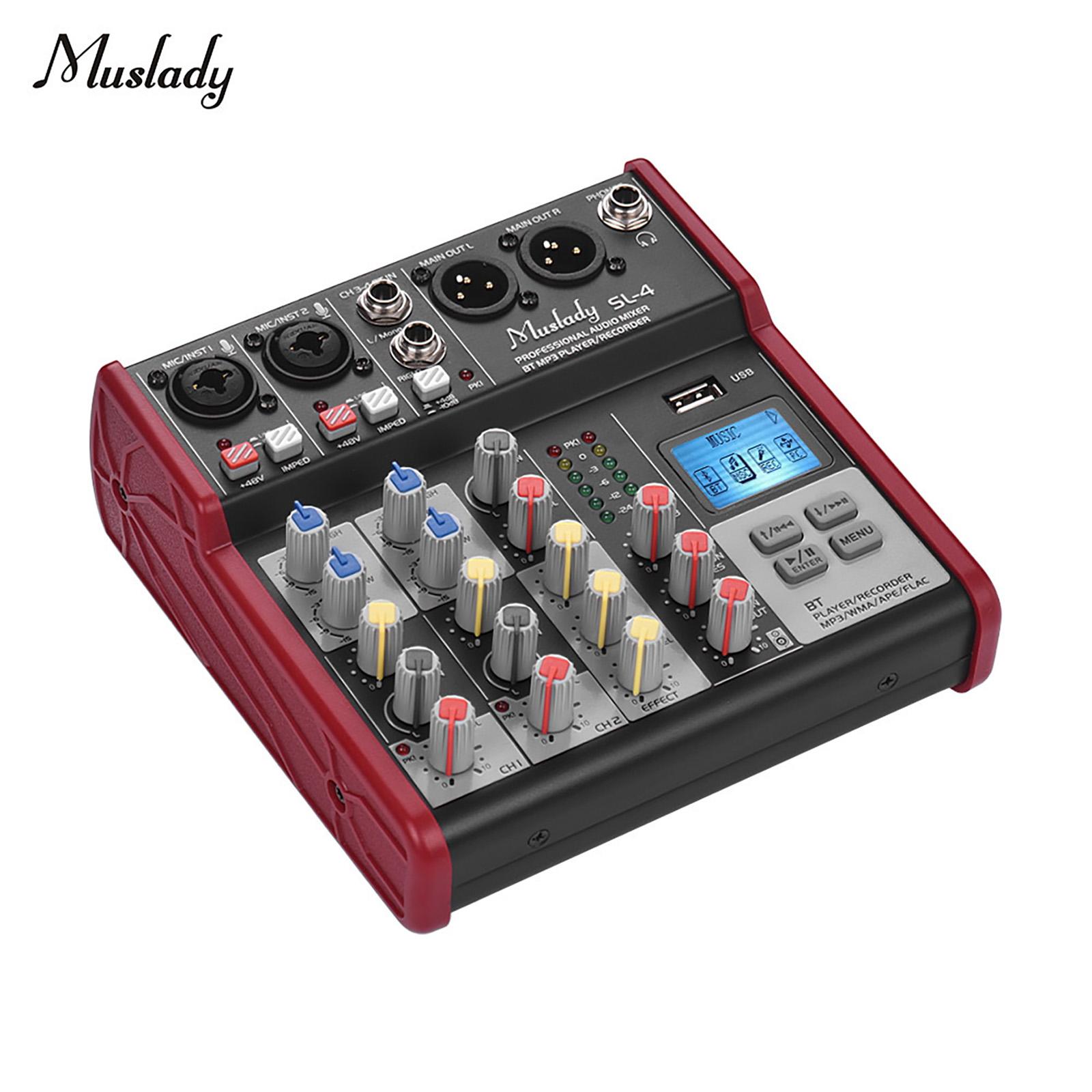 Muslady SL-4 Компактный 4-канальный микшерный пульт-микшер 2-полосный эквалайзер Встроенный фантомное питание 48 В
Muslady SL-4 Компактный 4-канальный микшерный пульт-микшер 2-полосный эквалайзер Встроенный фантомное питание 48 В