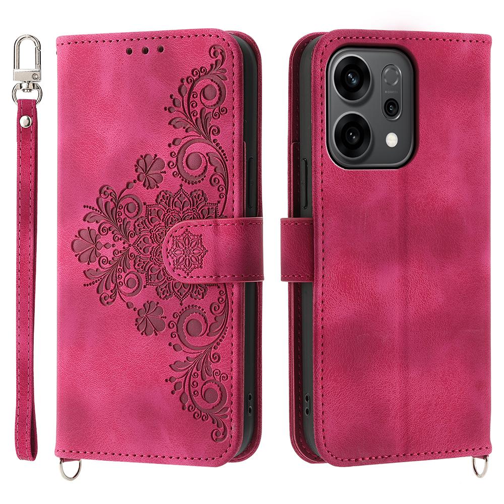 For Oppo Reno14 F 5G Case Flower Pattern PU Leather Wallet Phone Cover with Strap Wine Red
For Oppo Reno14 F 5G Case Flower Pattern PU Leather Wallet Phone Cover with Strap Wine Red
