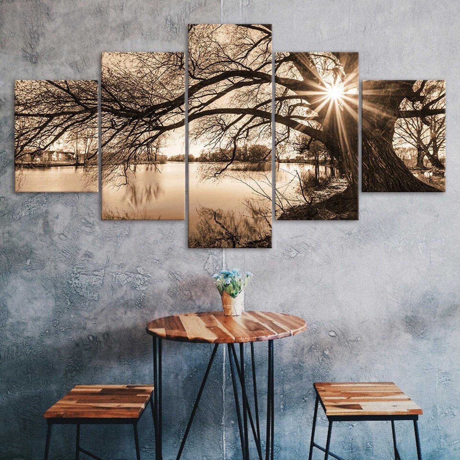 Vintage Tree Sun Rays Lake Scenery 5 Piece Canvas Wall Art Multi Panel Print Modern Nature Poster Home Decor Gift For Him For Her 20X35 20X45 20X55CM
Vintage Tree Sun Rays Lake Scenery 5 Piece Canvas Wall Art Multi Panel Print Modern Nature Poster Home Decor Gift For Him For Her 20X35 20X45 20X55CM