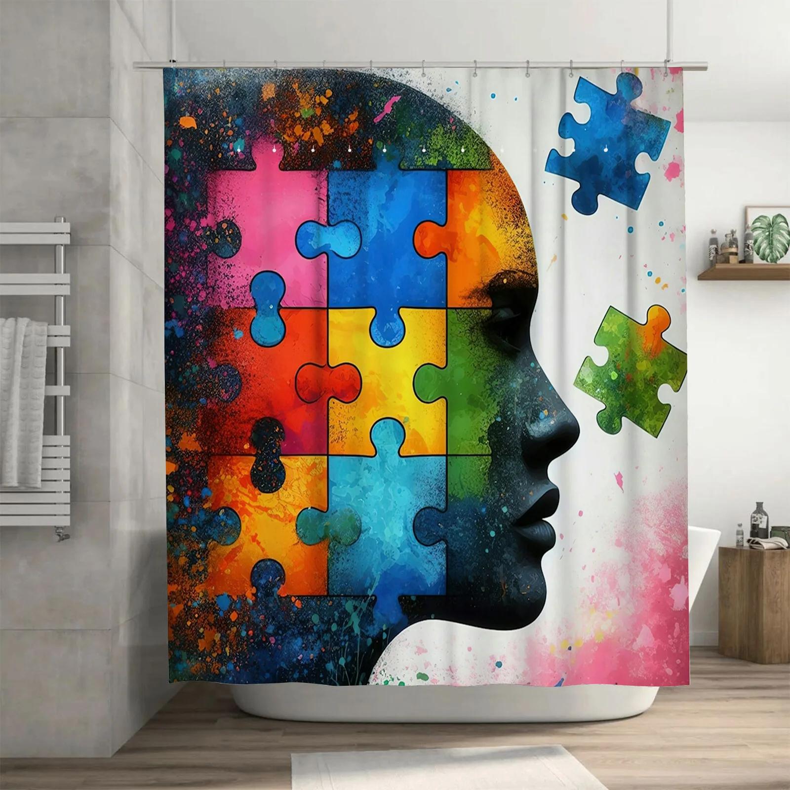 Цветная Пазл Mind Art Шторка для душа - Современный Водонепроницаемый Дизайн для Стильного, Уникального и Поддерживающего Декора Ванной комнаты W60H190(CM)-1 Pcs
Цветная Пазл Mind Art Шторка для душа - Современный Водонепроницаемый Дизайн для Стильного, Уникального и Поддерживающего Декора Ванной комнаты W60H190(CM)-1 Pcs