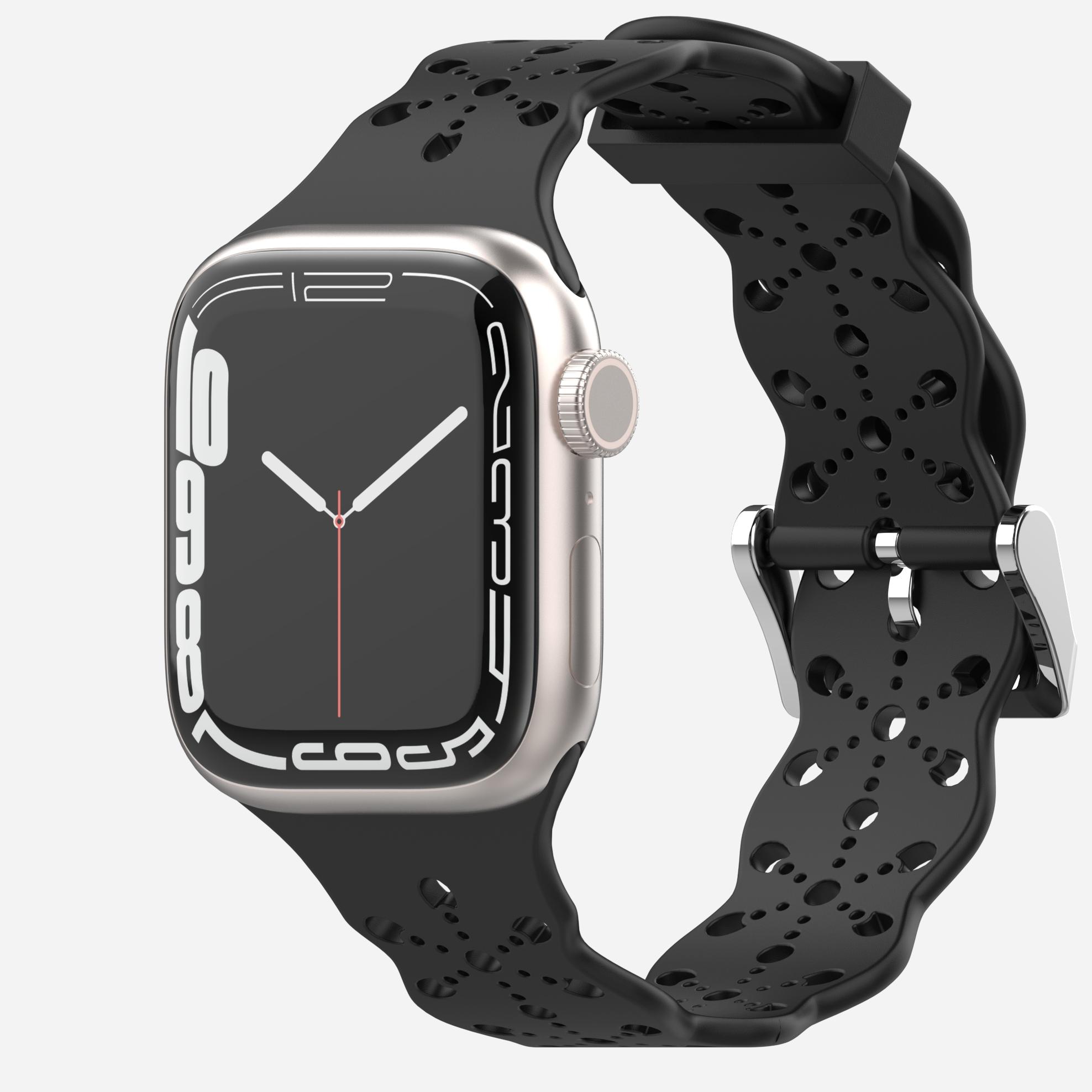 Мереживний силіконовий ремінець для Apple Watch 49/45/41/44/42/40/38 мм, дихаючий браслет, браслет для iWatch Ultra 8 7 6 5 4 SE 3 2 1 42mm-44mm-45mm-49mm чорний
Мереживний силіконовий ремінець для Apple Watch 49/45/41/44/42/40/38 мм, дихаючий браслет, браслет для iWatch Ultra 8 7 6 5 4 SE 3 2 1 42mm-44mm-45mm-49mm чорний