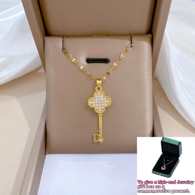 Lucky grass key light luxury temperament gorgeous full diamond lucky necklace women s versatile collarbone chain
Lucky grass key light luxury temperament gorgeous full diamond lucky necklace women s versatile collarbone chain