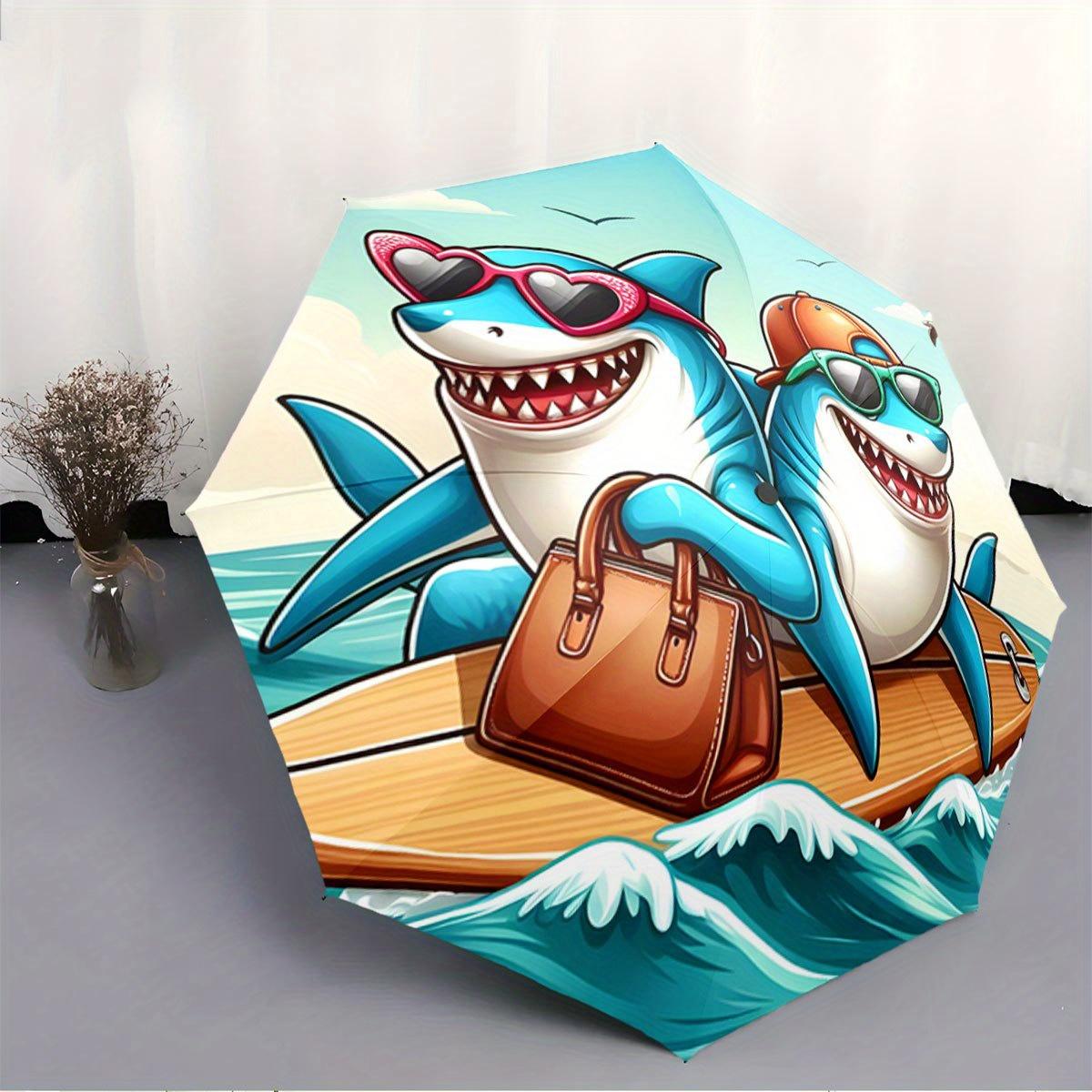 Folding umbrella Sharks surfing on waves, vibrant tropical background Creative portable folding umbrella, suitable for all hol Iron&8K
Folding umbrella Sharks surfing on waves, vibrant tropical background Creative portable folding umbrella, suitable for all hol Iron&8K