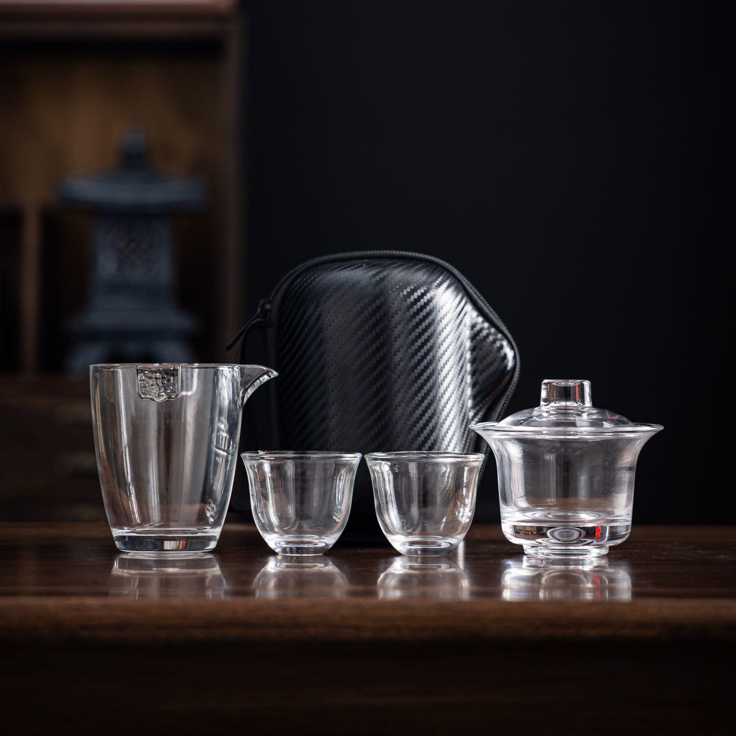 New Chinese-style Glass Travel Tea Set, Including 1 Teapot, 2 Tea Cups, Gaiwan, Gongbei Tea Cup, Appliqué Teaware
New Chinese-style Glass Travel Tea Set, Including 1 Teapot, 2 Tea Cups, Gaiwan, Gongbei Tea Cup, Appliqué Teaware