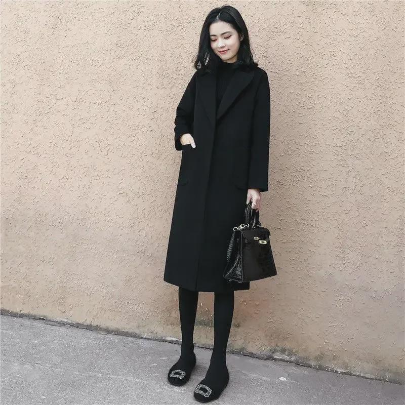 Women s Mid-Length Wool Coat: New Korean Style, Black, Loose-Fit, Slim, Over-the-Knee, Perfect for Autumn and Winter. Medium
Women s Mid-Length Wool Coat: New Korean Style, Black, Loose-Fit, Slim, Over-the-Knee, Perfect for Autumn and Winter. Medium