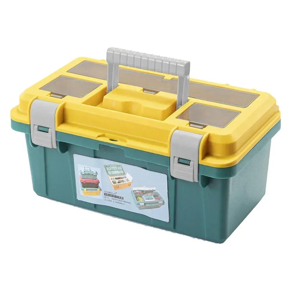 Double-layered Tool Box with Lid Thick Plastic Portable Multi-functional Toolbox Vehicle-mounted Home Storage Hardware Tool Case 45x26x22cm
Double-layered Tool Box with Lid Thick Plastic Portable Multi-functional Toolbox Vehicle-mounted Home Storage Hardware Tool Case 45x26x22cm