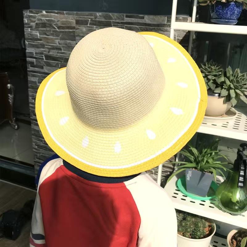 Large Brim Sun Hat Cute Watermelon Pattern Kids Hat Summer Beach Outfit Parent-Child Matching Sun Protection Straw Hat for Wome Child 49-53CM жовтий
Large Brim Sun Hat Cute Watermelon Pattern Kids Hat Summer Beach Outfit Parent-Child Matching Sun Protection Straw Hat for Wome Child 49-53CM жовтий