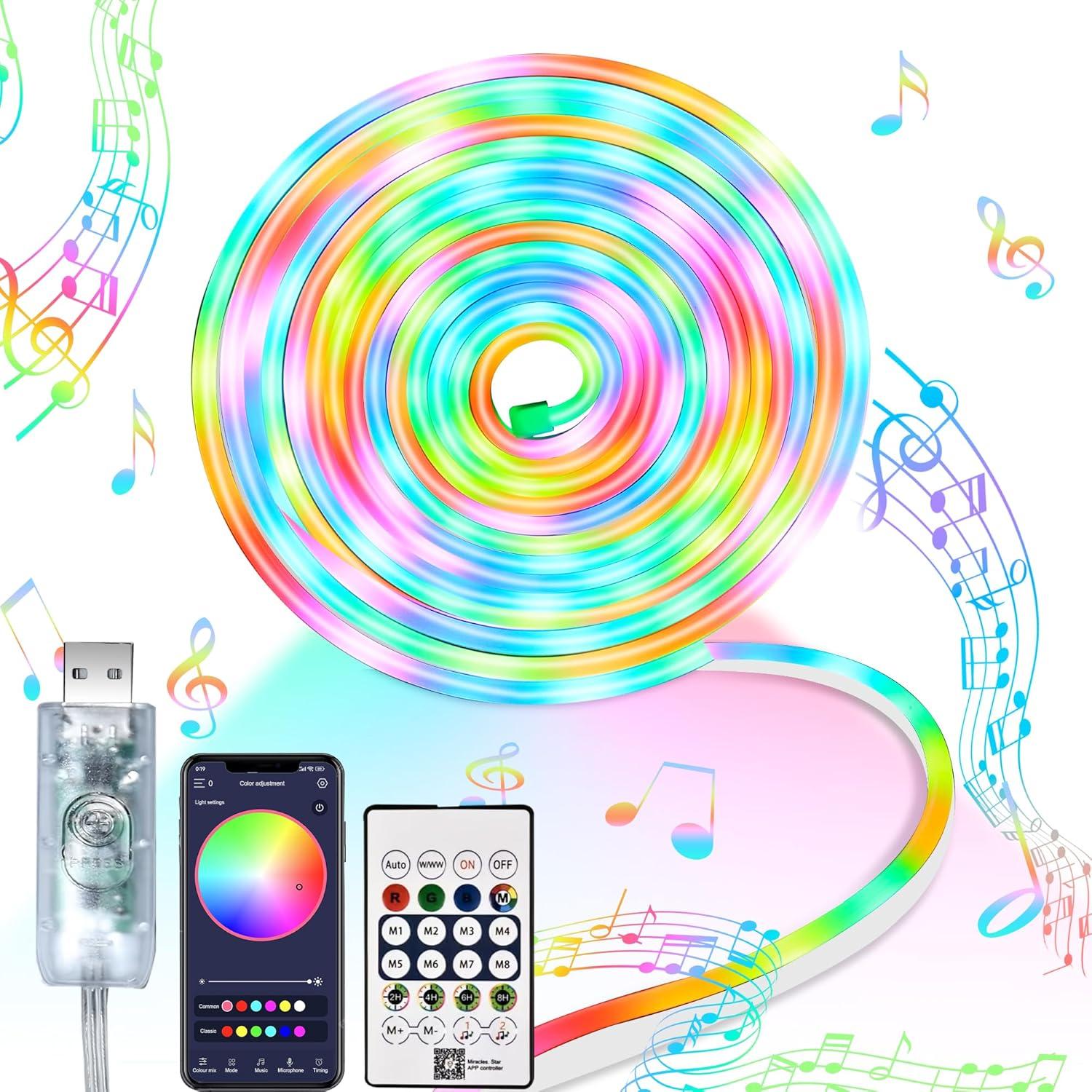 Неоновая светодиодная лента 3 м 5 м RGB неоновая светодиодная лента с управлением из приложения DIY световые эффекты синхронизация музыки неоновая световая лента для украшения стен гостиной спальни 3m
Неоновая светодиодная лента 3 м 5 м RGB неоновая светодиодная лента с управлением из приложения DIY световые эффекты синхронизация музыки неоновая световая лента для украшения стен гостиной спальни 3m