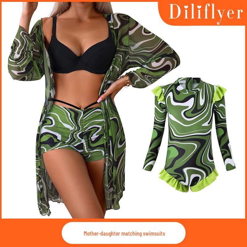 New Parent-Child Swimsuit Set: Women s Long Sleeve Cover-Up with Sun Protection and Hard Cup Bikini (3-Piece Set). One-Size (Cover-Up)
New Parent-Child Swimsuit Set: Women s Long Sleeve Cover-Up with Sun Protection and Hard Cup Bikini (3-Piece Set). One-Size (Cover-Up)