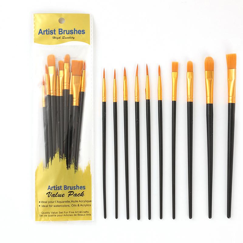 10Pcs Pearlescent Plastic Rod Oil Brush Set Nylon Bristle Children s Painting Pen Oil Painting and Gouache Pen Set чорний
10Pcs Pearlescent Plastic Rod Oil Brush Set Nylon Bristle Children s Painting Pen Oil Painting and Gouache Pen Set чорний