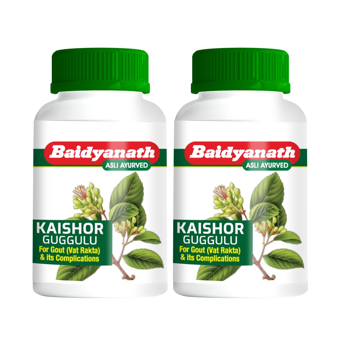 Baidyanath Kaishor Guggulu Tablets 80 TabsX (Pack of 2) | Ayurvedic Herbal Supplement for Joint & Body Wellness Support | Traditional Herbal Formula
Baidyanath Kaishor Guggulu Tablets 80 TabsX (Pack of 2) | Ayurvedic Herbal Supplement for Joint & Body Wellness Support | Traditional Herbal Formula