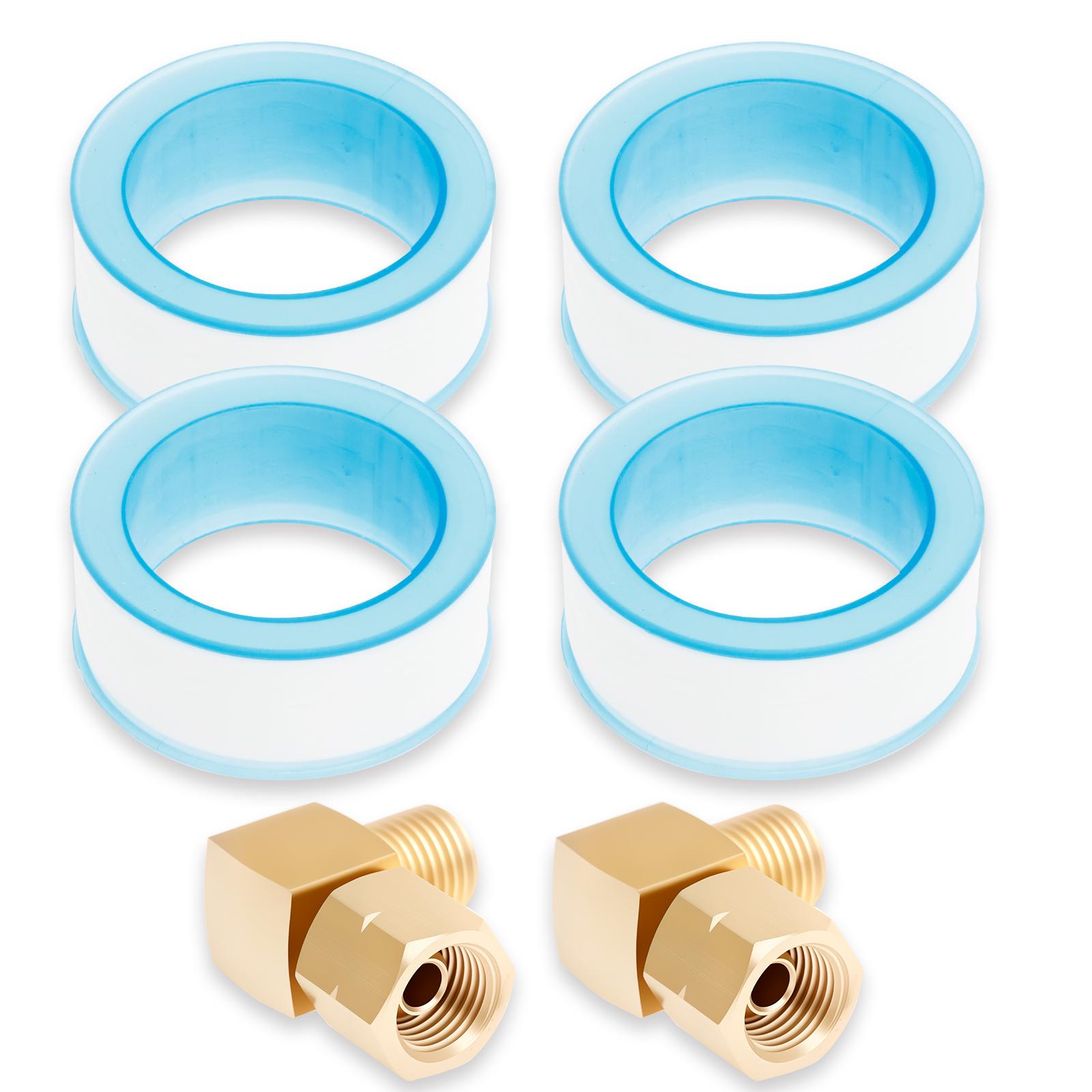 2Pcs LPG Gas Adapter Copper Elbow 90 Degree 1/4 Inch Left Thread Gas Hose Connector Fitting with 4 Raw Tapes for Camping Cookers Brass 1 set&Other синій
2Pcs LPG Gas Adapter Copper Elbow 90 Degree 1/4 Inch Left Thread Gas Hose Connector Fitting with 4 Raw Tapes for Camping Cookers Brass 1 set&Other синій