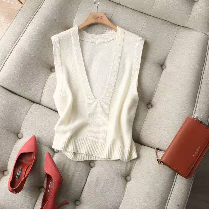 Весенне-осенний тонкий топ с v-образным вырезом, вязаный жилет, женский универсальный свободный и тонкий верхний свитер, жилет XL
Весенне-осенний тонкий топ с v-образным вырезом, вязаный жилет, женский универсальный свободный и тонкий верхний свитер, жилет XL