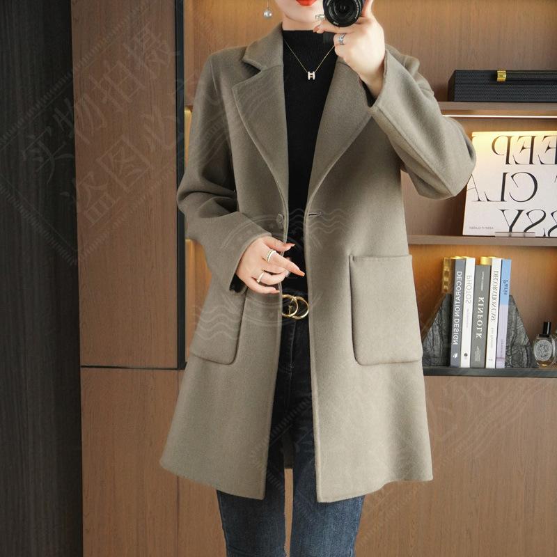 Двусторонняя шерстяная шуба для женщин, короткая, маленькая, высококачественная осенне-зимняя одежда, шерстяная шуба для женщин