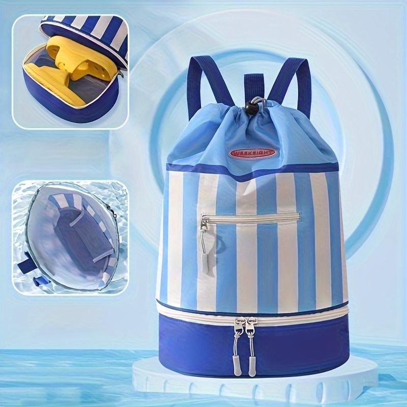Colorful Striped Dry Wet Separation Backpack-Portable Beach&Pool Bag with Adjustable Shoulder Straps,PVC Material,Zipper Closure
Colorful Striped Dry Wet Separation Backpack-Portable Beach&Pool Bag with Adjustable Shoulder Straps,PVC Material,Zipper Closure