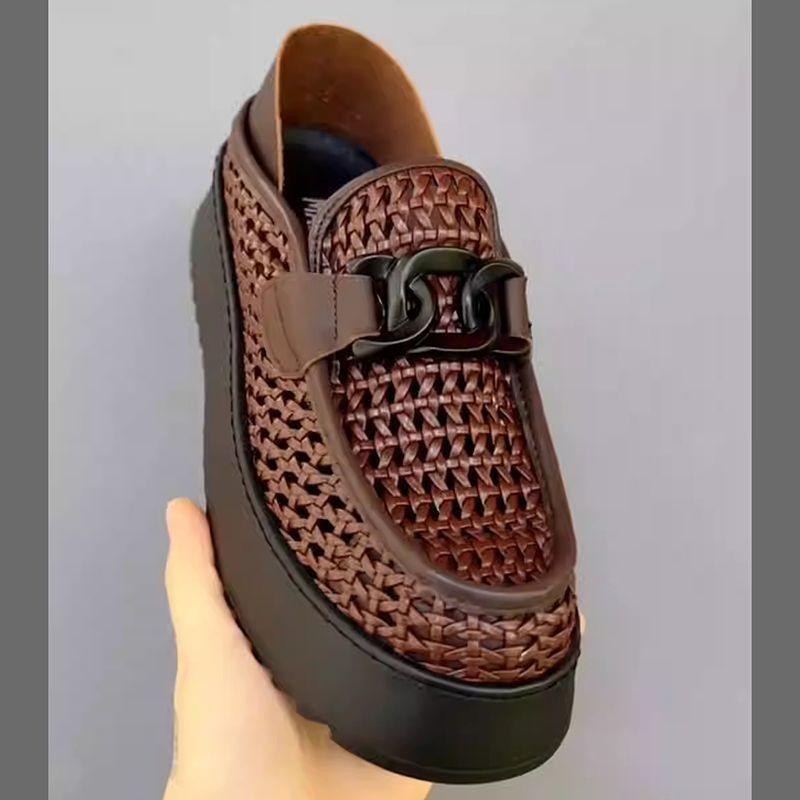 Thick Soled Height Increasing Trend Breathable Loafers for Casual Wear, Fashionable and Versatile Men s Shoes 43EU/CN44 коричневий
Thick Soled Height Increasing Trend Breathable Loafers for Casual Wear, Fashionable and Versatile Men s Shoes 43EU/CN44 коричневий