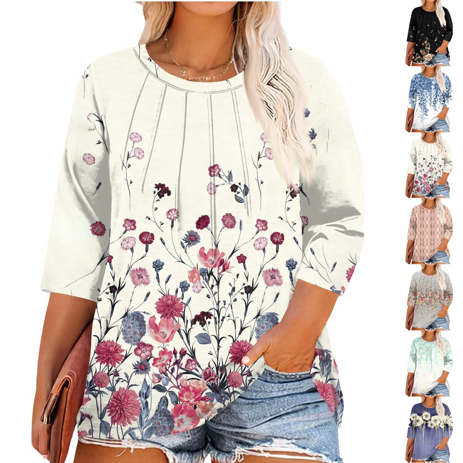 Women s Printed Round Neck Plus Size Tops 3/4 Sleeves Elegant Shirt Tops XXL білий
Women s Printed Round Neck Plus Size Tops 3/4 Sleeves Elegant Shirt Tops XXL білий
