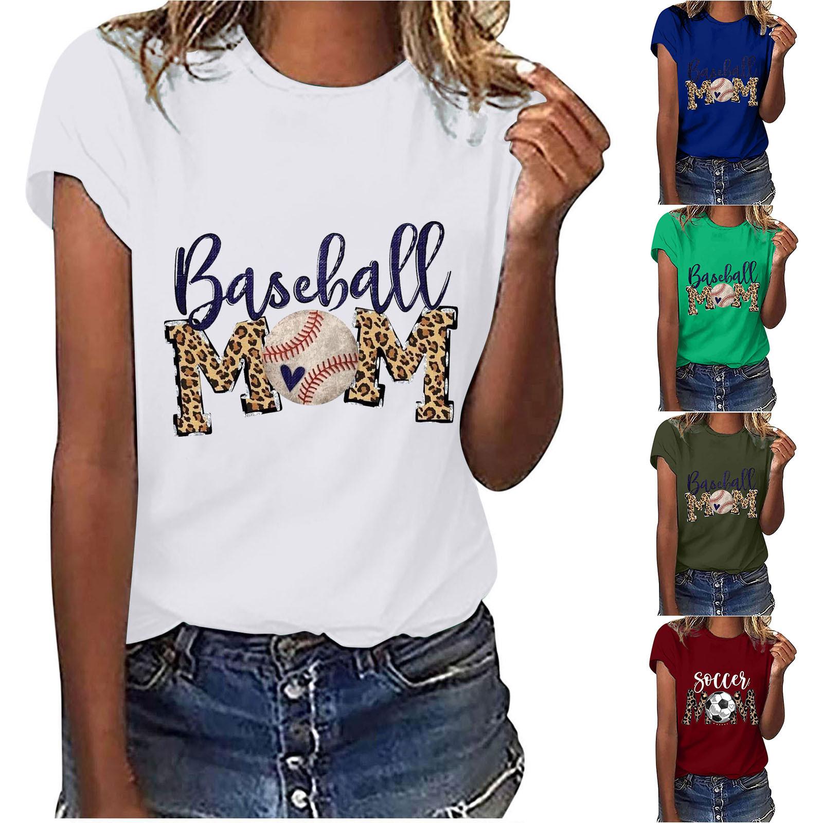 BaseBall Mom Женские топы с коротким рукавом для отдыха Стильные милые забавные топы с круглым вырезом с бейсбольным принтом
BaseBall Mom Женские топы с коротким рукавом для отдыха Стильные милые забавные топы с круглым вырезом с бейсбольным принтом