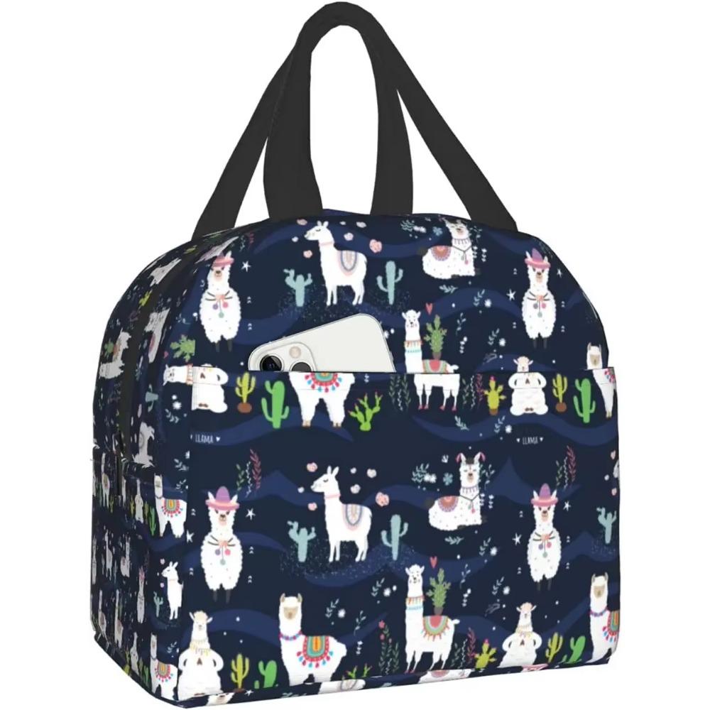 Изолированная сумка для ланча Llama and Cactu с передним карманом, многоразовая сумка-холодильник для бенто с молнией для женщин, для работы, пикника, путешествий, пляжа 22x20x13CM бежевый
Изолированная сумка для ланча Llama and Cactu с передним карманом, многоразовая сумка-холодильник для бенто с молнией для женщин, для работы, пикника, путешествий, пляжа 22x20x13CM бежевый