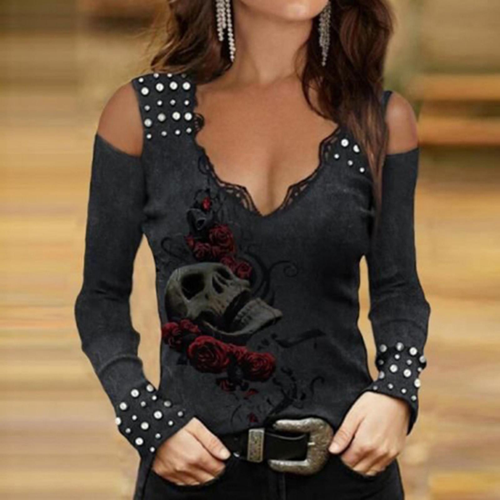 Fashion Women Halloween Print Long-sleeved Top Off-the-shoulder Casual Tops L червоний
Fashion Women Halloween Print Long-sleeved Top Off-the-shoulder Casual Tops L червоний