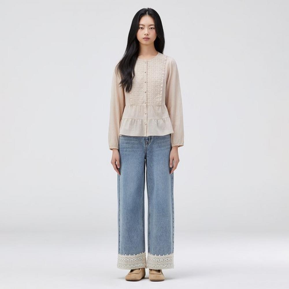 Thursday Island Eyelet Colorblock Frill Blouse T262mbl136w beige (BE)/M
Thursday Island Eyelet Colorblock Frill Blouse T262mbl136w beige (BE)/M