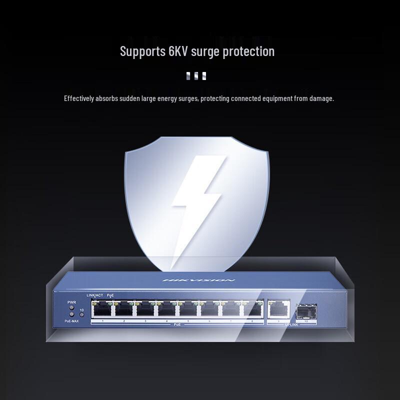 Hikvision 10-Port Full Gigabit PoE Switch (CN version)
Hikvision 10-Port Full Gigabit PoE Switch (CN version)