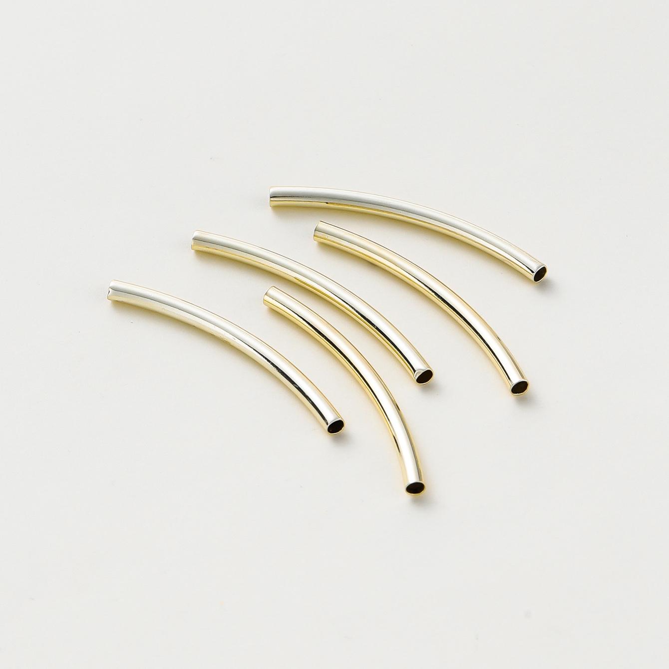 20pcs/lot 14K 18K Gold Plated Necklace Glossy Curved Loose Spacer Tube Beads Bracelet Connectors Beads For DIY Jewelry Making 2 x 15m
20pcs/lot 14K 18K Gold Plated Necklace Glossy Curved Loose Spacer Tube Beads Bracelet Connectors Beads For DIY Jewelry Making 2 x 15m
