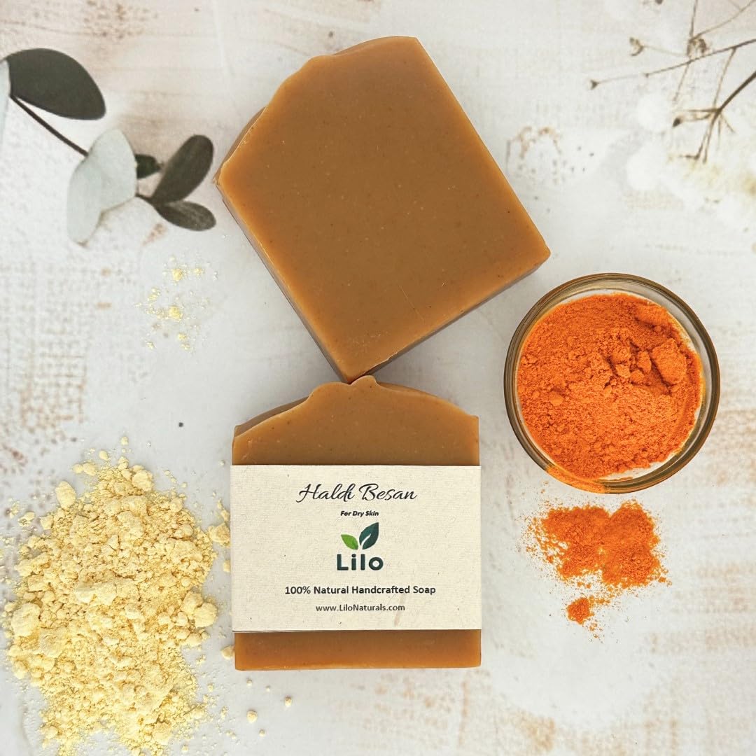 Lilo s Haldi Besan | For Dry Skin | Organic Turmeric Powder | Kokum Butter | Fresh A2 Cow Milk | Coconut Oil | Lavender | 115 gm | Pack of 1
Lilo s Haldi Besan | For Dry Skin | Organic Turmeric Powder | Kokum Butter | Fresh A2 Cow Milk | Coconut Oil | Lavender | 115 gm | Pack of 1