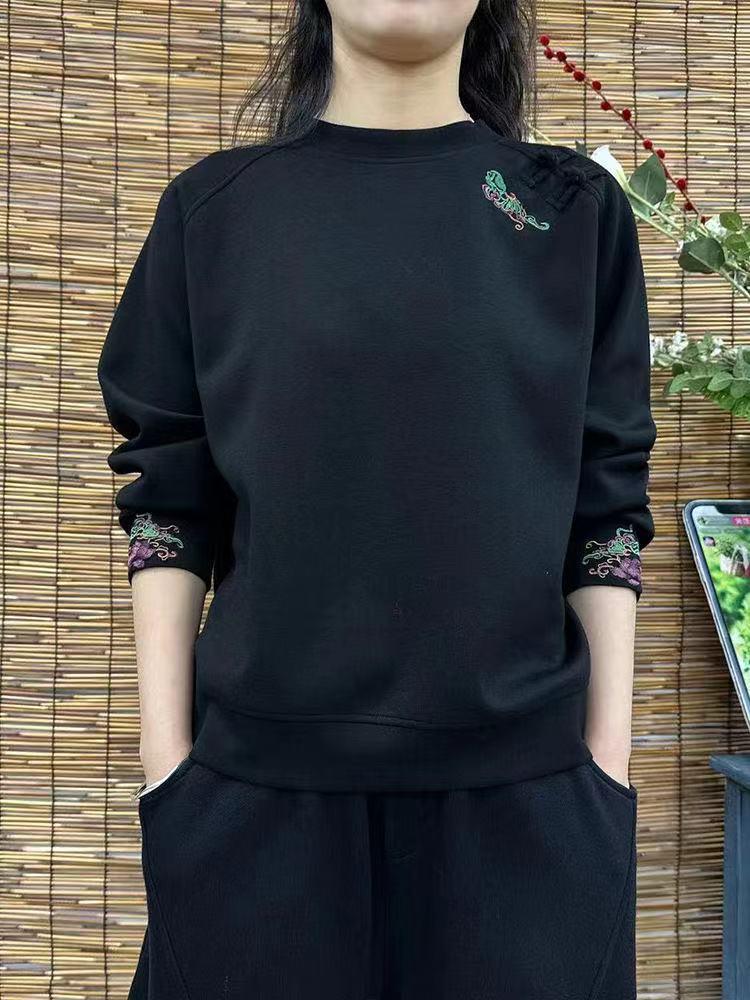 Винтажный китайский этнический стиль, вышитый бархатный свитшот для женщин – универсальный пуловер на осень/зиму 3XL (130-145 Jin)
Винтажный китайский этнический стиль, вышитый бархатный свитшот для женщин – универсальный пуловер на осень/зиму 3XL (130-145 Jin)