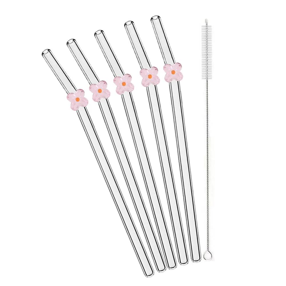 6Pcs Drinking Straw with Brush Set High Borosilicate Glass Flower Bent Straws Set Milk Coffee Shake Cocktail Straw Bar Drinkware розовый
6Pcs Drinking Straw with Brush Set High Borosilicate Glass Flower Bent Straws Set Milk Coffee Shake Cocktail Straw Bar Drinkware розовый