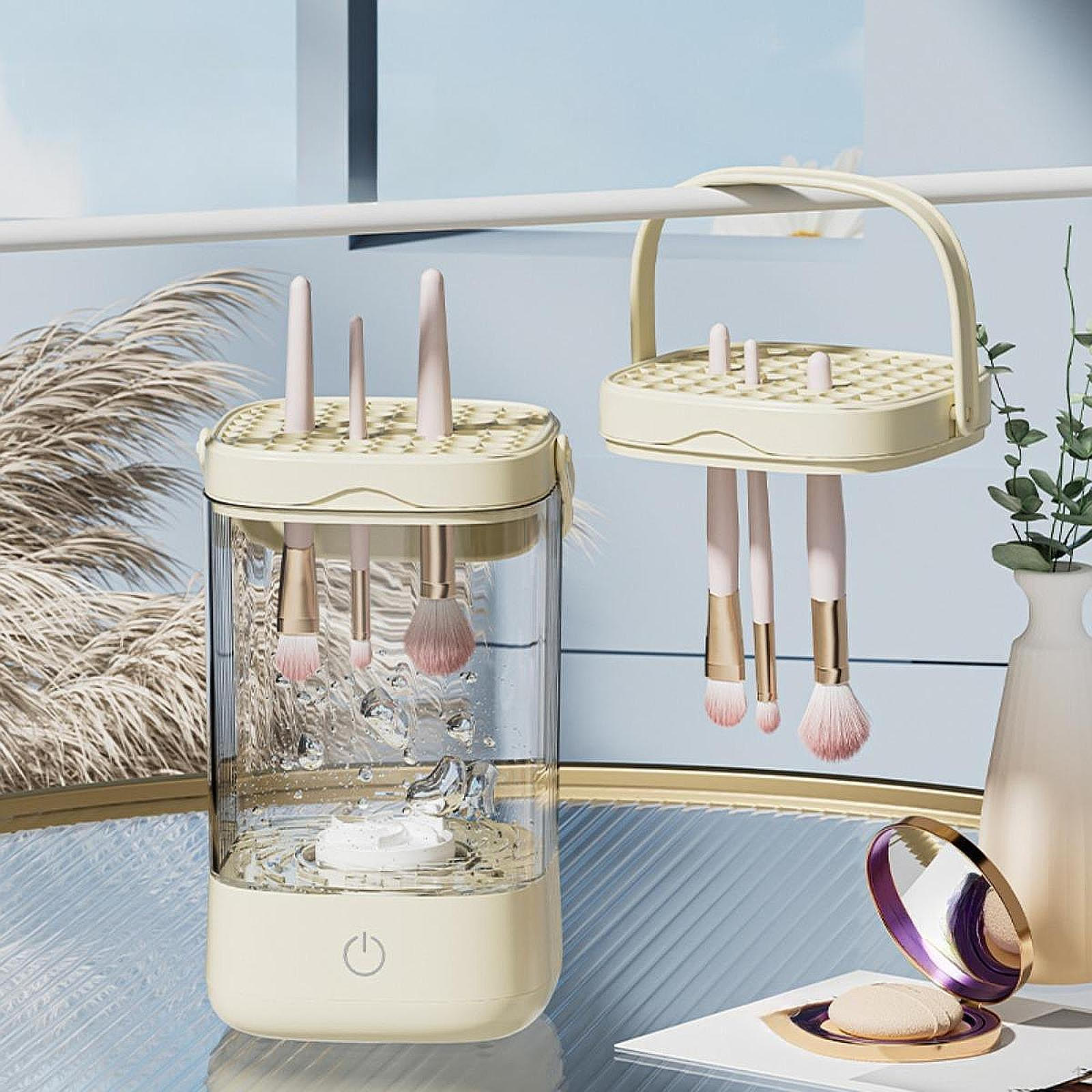 Машинка для чистки косметических кистей, портативный инструмент для салонов и путешествий бежевый
Машинка для чистки косметических кистей, портативный инструмент для салонов и путешествий бежевый