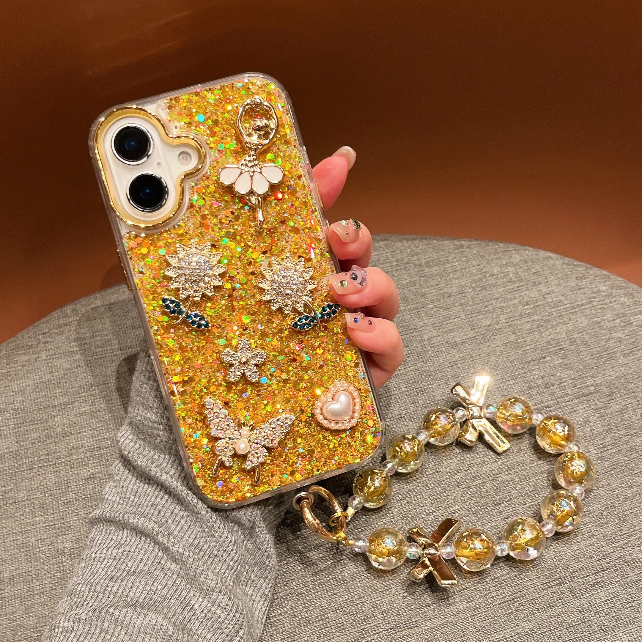For iPhone 16 Case with Strap Glitter Sunflower Butterfly Epoxy Design Phone Cover As Shown A
For iPhone 16 Case with Strap Glitter Sunflower Butterfly Epoxy Design Phone Cover As Shown A