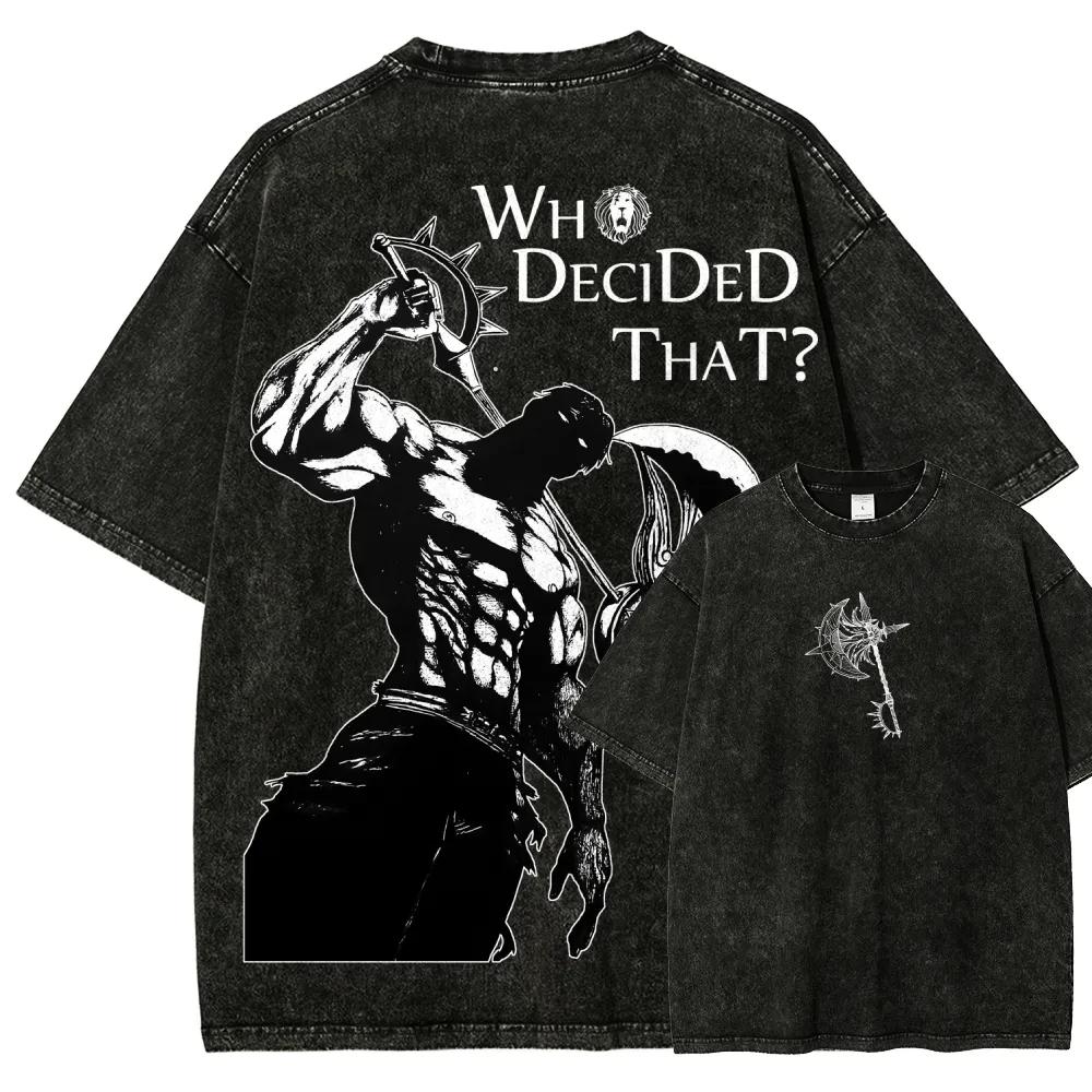 Japan Anime Seven Deadly Sins Escanor Graphic Print T-shirt Men Women Vintage Washed Cotton Tee Oversized Top S
Japan Anime Seven Deadly Sins Escanor Graphic Print T-shirt Men Women Vintage Washed Cotton Tee Oversized Top S