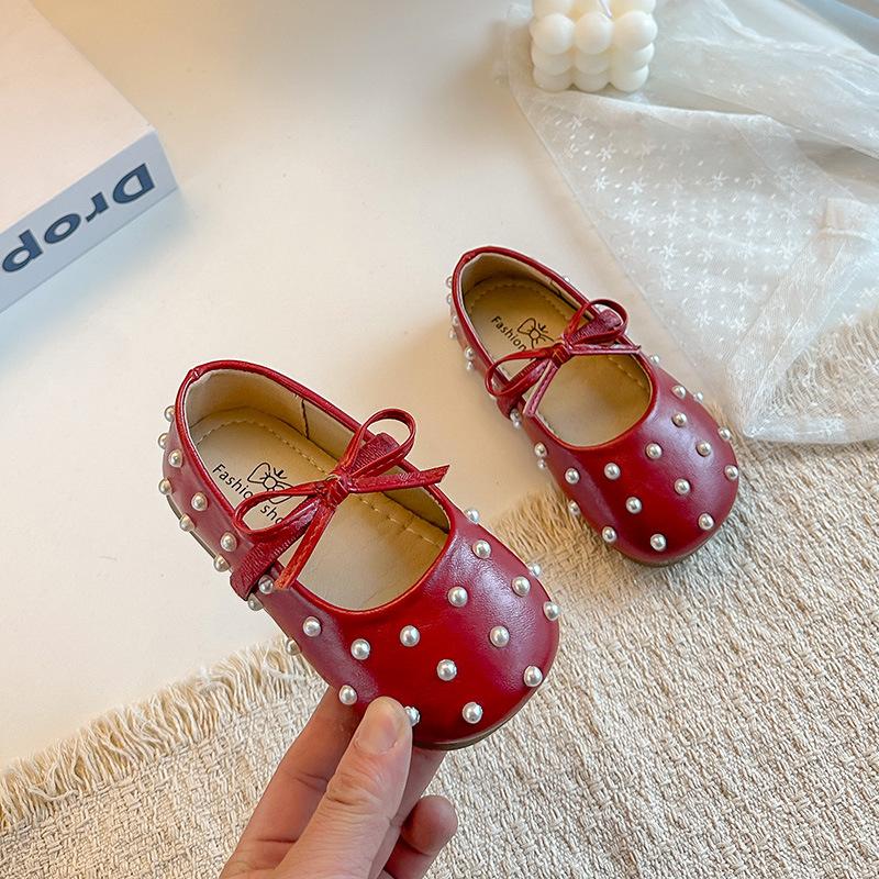 Kids Leather Shoes Simple Bows Sweet Pearls Girls Flat Shoes Round Toes New Children MaryJanes Soft Bottom Non-slip 24
Kids Leather Shoes Simple Bows Sweet Pearls Girls Flat Shoes Round Toes New Children MaryJanes Soft Bottom Non-slip 24