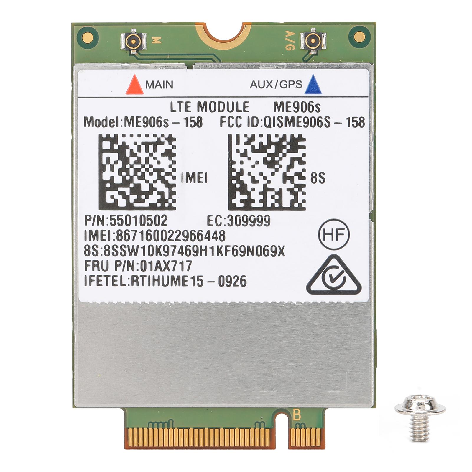 Модуль LTE для Lenovo ThinkPad/Huawei ME906S‑158 WWAN 4G мобільна широкосмугова карта FRU 01AX717
Модуль LTE для Lenovo ThinkPad/Huawei ME906S‑158 WWAN 4G мобільна широкосмугова карта FRU 01AX717