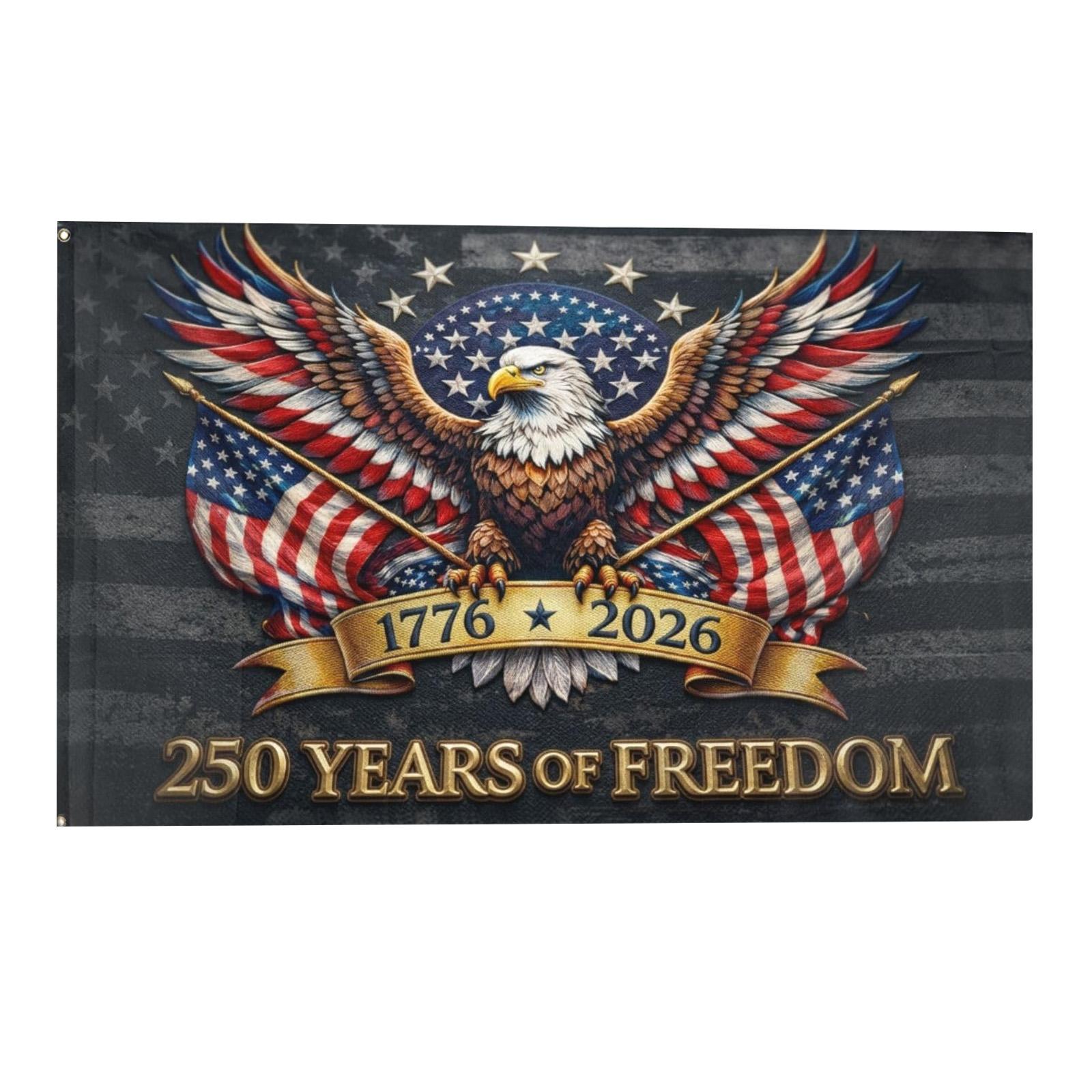 90x150cm Independence Day Flag with Eagle and 250 Years of Freedom Banner Durable Outdoor Decorative Flag for Celebrations and Events One Size
90x150cm Independence Day Flag with Eagle and 250 Years of Freedom Banner Durable Outdoor Decorative Flag for Celebrations and Events One Size