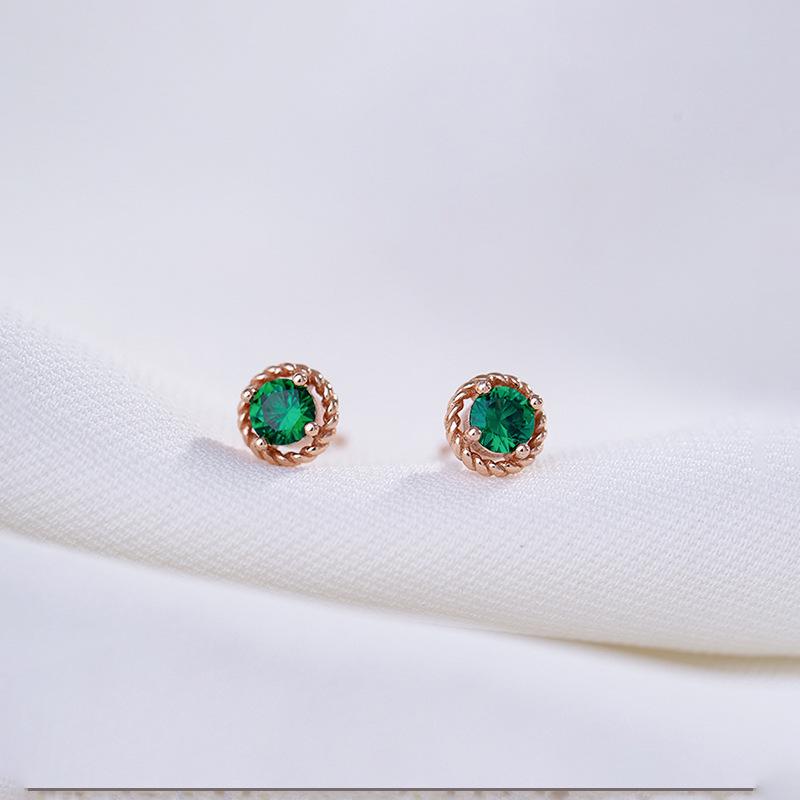 New Simple Fashion S925 Sterling Silver Emerald Round Stud Earrings with Diamonds 925 Silver
New Simple Fashion S925 Sterling Silver Emerald Round Stud Earrings with Diamonds 925 Silver