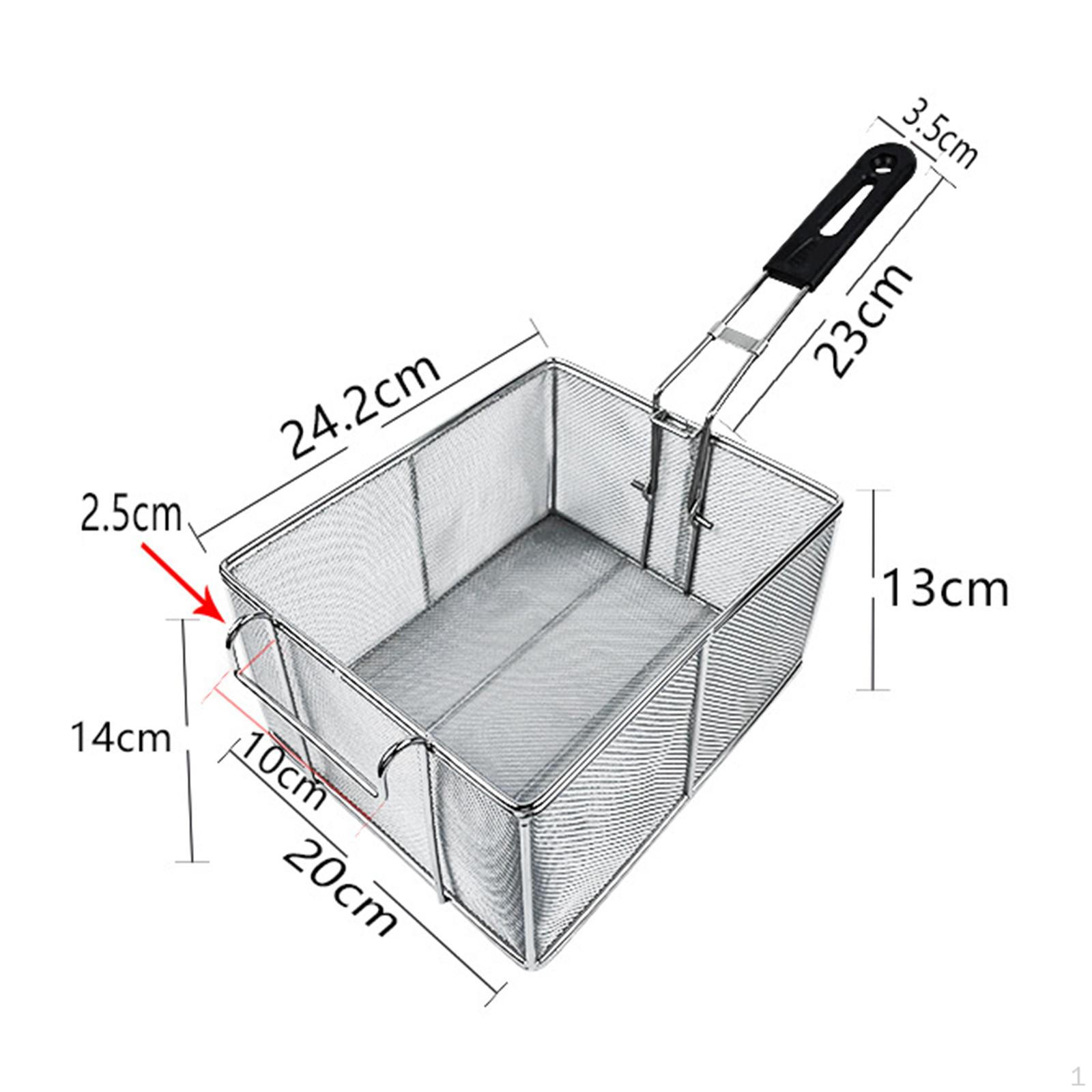 Fryer Basket Frying Strainer Cooking Tool Multipurpose Holder French Fries with Front Hook
Fryer Basket Frying Strainer Cooking Tool Multipurpose Holder French Fries with Front Hook