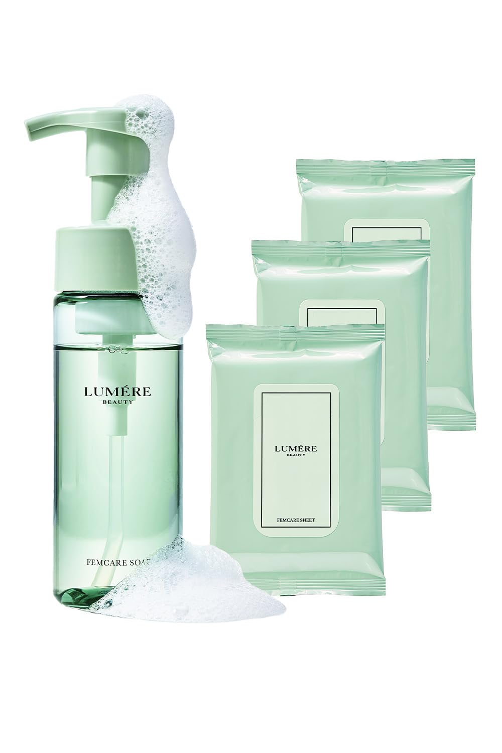 LUMERE BEAUTY Femcare Soap 150mL + Femcare Sheets (10 sheets x 3 sets) - Delicate Zone Soap & Sheets
LUMERE BEAUTY Femcare Soap 150mL + Femcare Sheets (10 sheets x 3 sets) - Delicate Zone Soap & Sheets