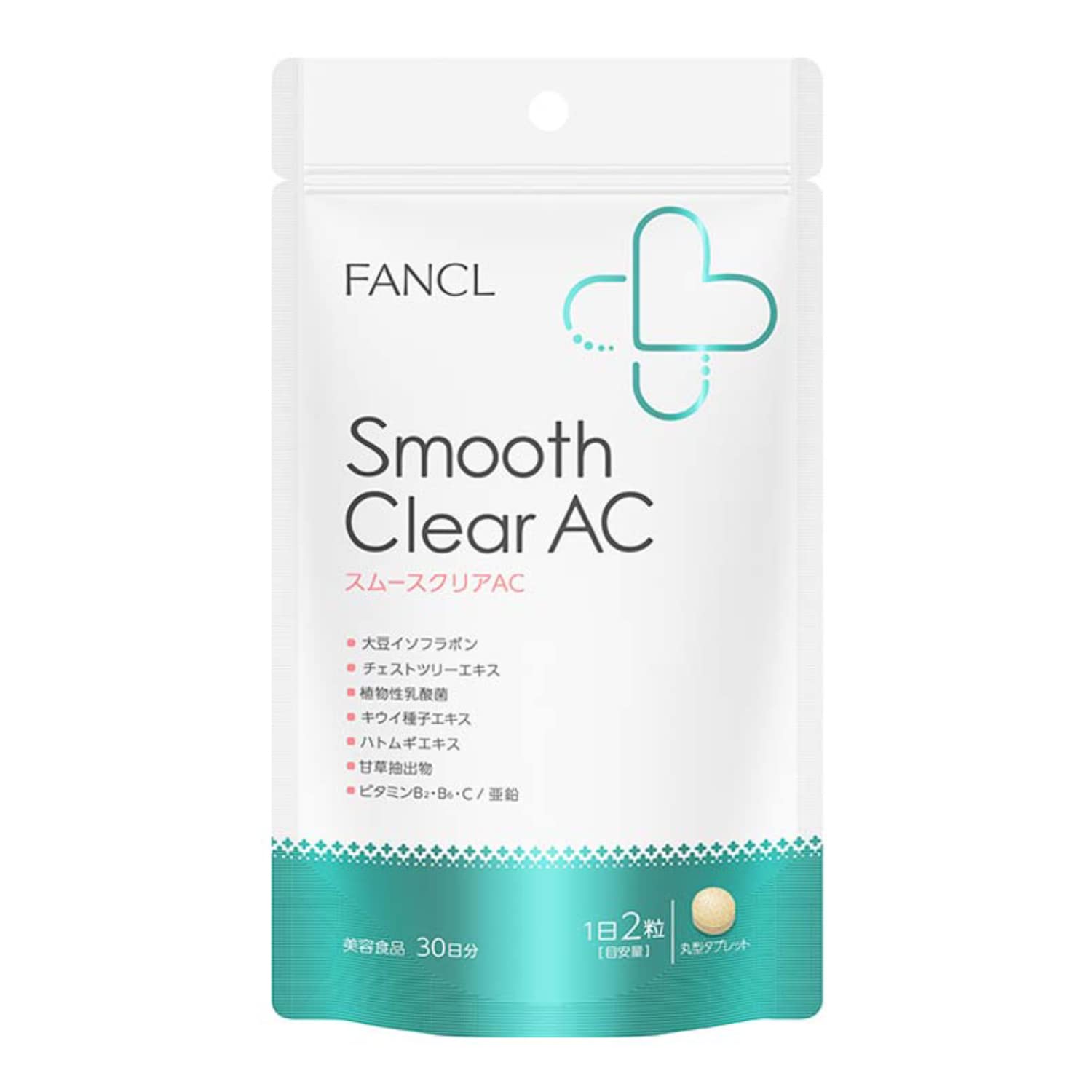 FANCL Smooth Clear AC 30-Day Supplement with Isoflavones, Job s Tears, Vitamin, Probiotics & Zinc - Beauty & Health Supplement
FANCL Smooth Clear AC 30-Day Supplement with Isoflavones, Job s Tears, Vitamin, Probiotics & Zinc - Beauty & Health Supplement