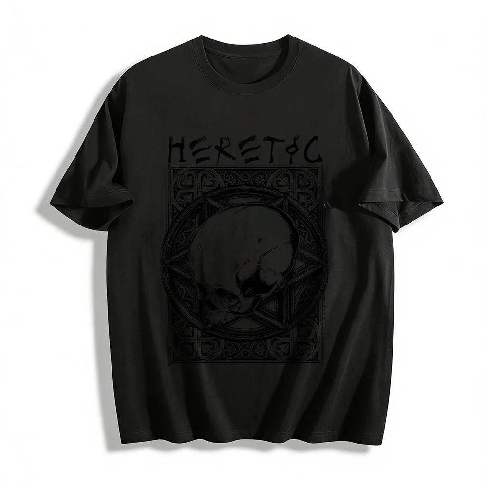 Gothic Heretic Skull Pentagram Graphic Print Short Sleeve T-Shirt Pure cotton T-shirt 6XL
Gothic Heretic Skull Pentagram Graphic Print Short Sleeve T-Shirt Pure cotton T-shirt 6XL