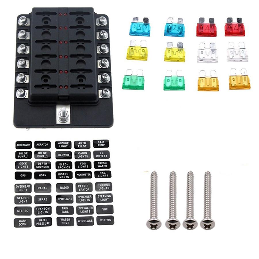 12 Way Fuse Box Car Truck Standard ATO ATC Blade Fuse Block Holder LED Indicator
12 Way Fuse Box Car Truck Standard ATO ATC Blade Fuse Block Holder LED Indicator