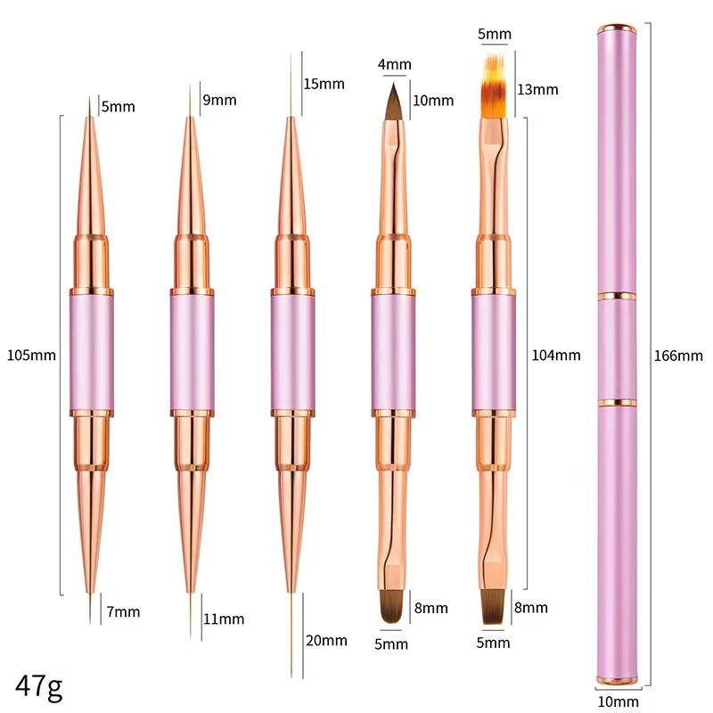 Professional double-headed metal nail brush set, five-piece nail tool cleaning brush, ladies painting brush, nail art tools
Professional double-headed metal nail brush set, five-piece nail tool cleaning brush, ladies painting brush, nail art tools
