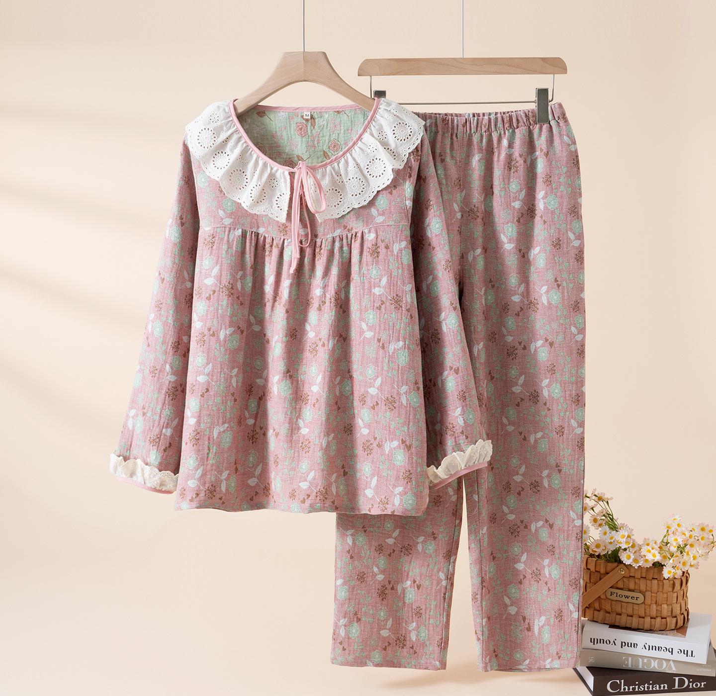 Women s Spring/Summer Jacquard Cotton Pajama Set: Long Sleeve, Long Pants, Lace Detail, Wearable Outdoors. Medium квітковий/червоний
Women s Spring/Summer Jacquard Cotton Pajama Set: Long Sleeve, Long Pants, Lace Detail, Wearable Outdoors. Medium квітковий/червоний