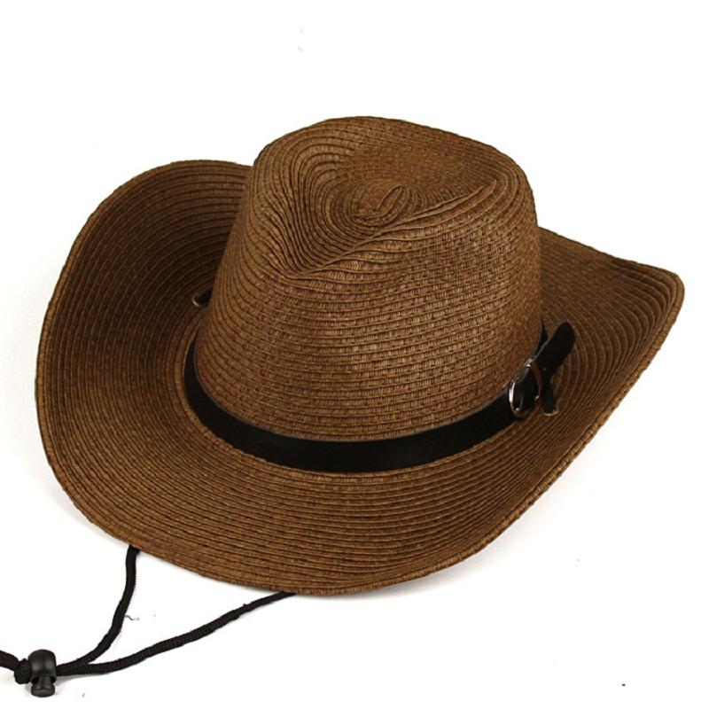 Straw cowboy hat With Leather Belt Jazz Hats Panama Cap Summer Solid Adjustable Chin Strap Caps For Man And Women Kid 54 кавовий
Straw cowboy hat With Leather Belt Jazz Hats Panama Cap Summer Solid Adjustable Chin Strap Caps For Man And Women Kid 54 кавовий