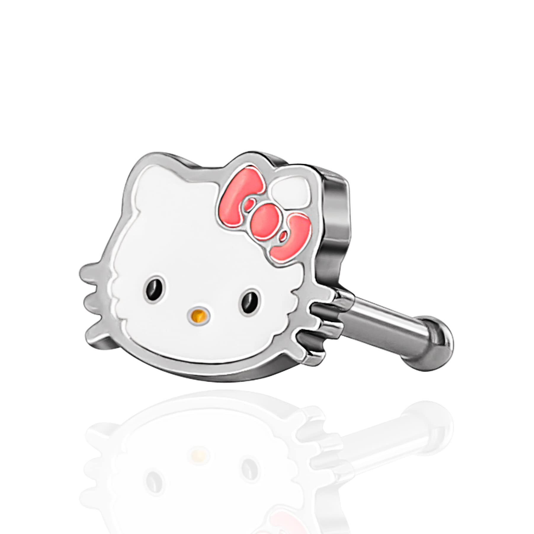 Каблучка для носа Hello Kitty, 20 г з нержавіючої сталі. Мила шпилька з прямою кісткою 316 л. Sanrio Офіційно ліцензована нержавіюча сталь. Без ювелірних виробів, сталь,
Каблучка для носа Hello Kitty, 20 г з нержавіючої сталі. Мила шпилька з прямою кісткою 316 л. Sanrio Офіційно ліцензована нержавіюча сталь. Без ювелірних виробів, сталь,